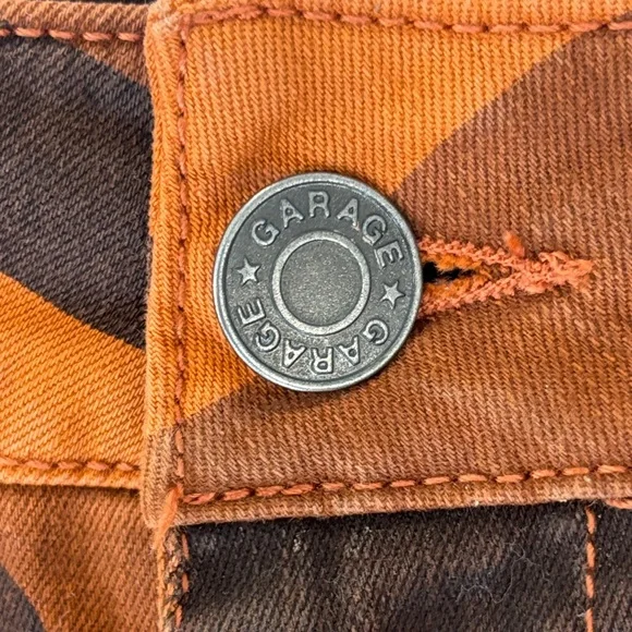 Garage size Small orange denim stretchy Camouflage Skirt with cargo pockets - Picture 5 of 17